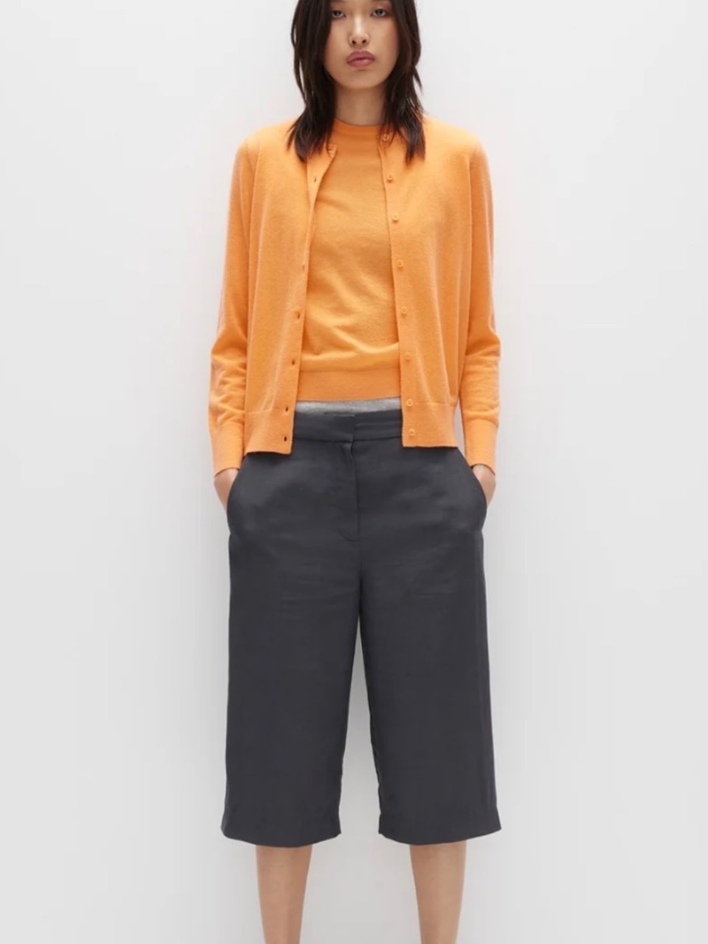 NWT Tibi Orange Mercerized Australian Wool Cardigan Sweater Size M, S - Picture 2 of 3